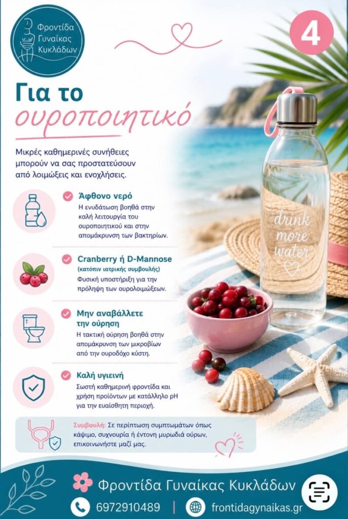 infrographic το φαρμακείο των διακοπών, για το ουροποιητικό